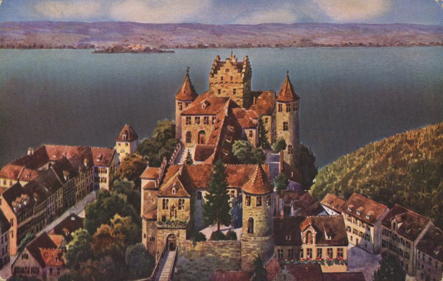 Meersburg am Bodensee mit Schloss und Seepanorama