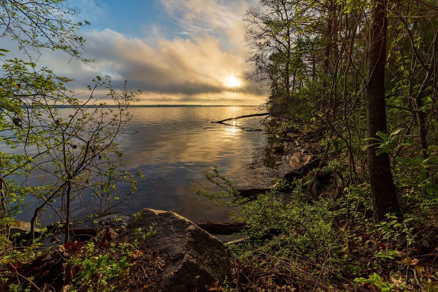 Sunrise over Lake Marion in Santee, South Carolina