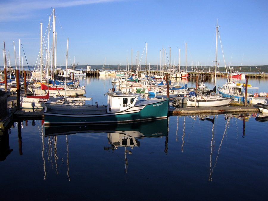 Hafen von Digby mit Booten am Annapolis Basin