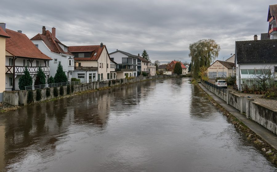 Die Donau in Riedlingen mit Uferlandschaft