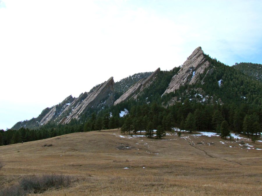I Flatirons nel Boulder Mountain Park presso Boulder, Colorado