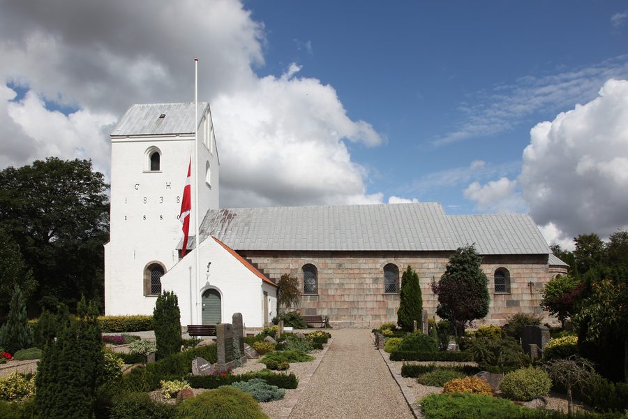 Exterior of Sulsted Kirke just north of Aalborg, Denmark