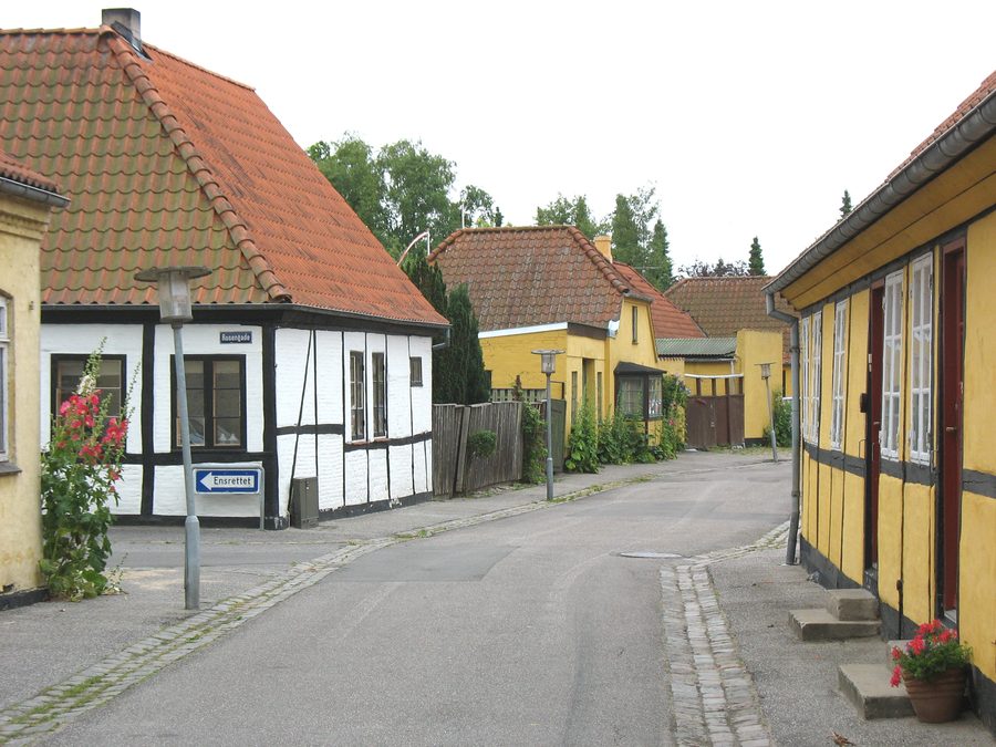 Old houses in Maribo on the island of Lolland in Denmark