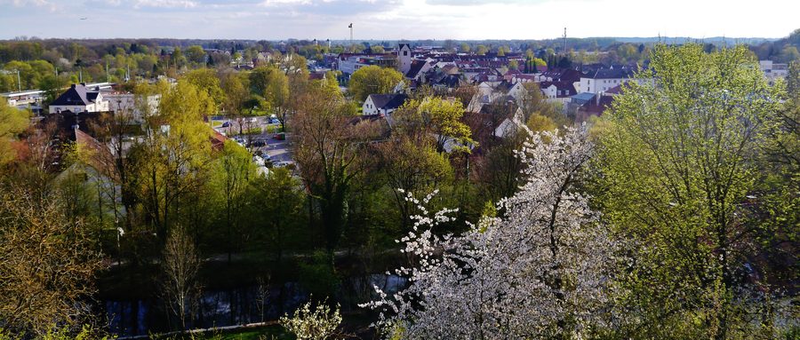 Blick vom Domberg auf Freising in Bayern