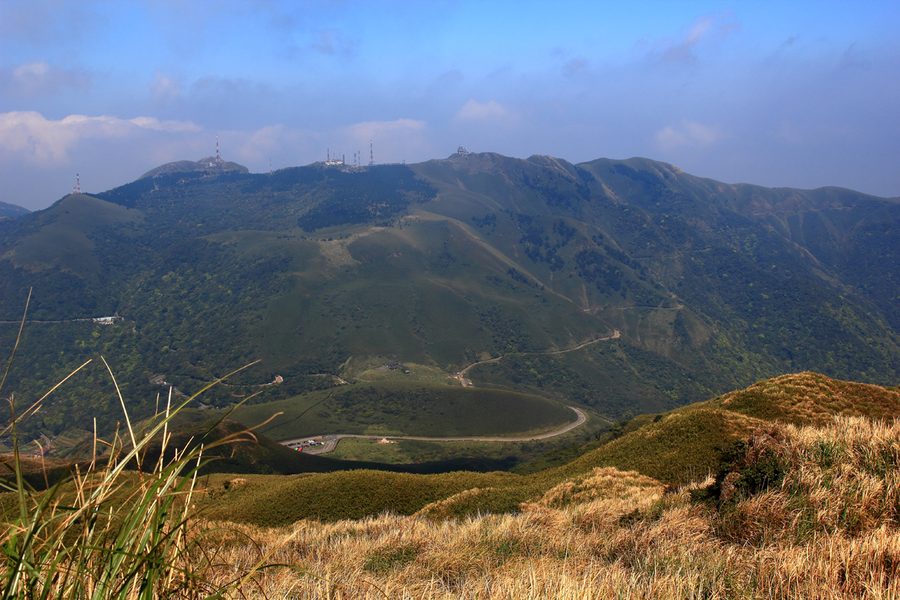 Paesaggio montuoso nel Yangmingshan National Park a Taiwan