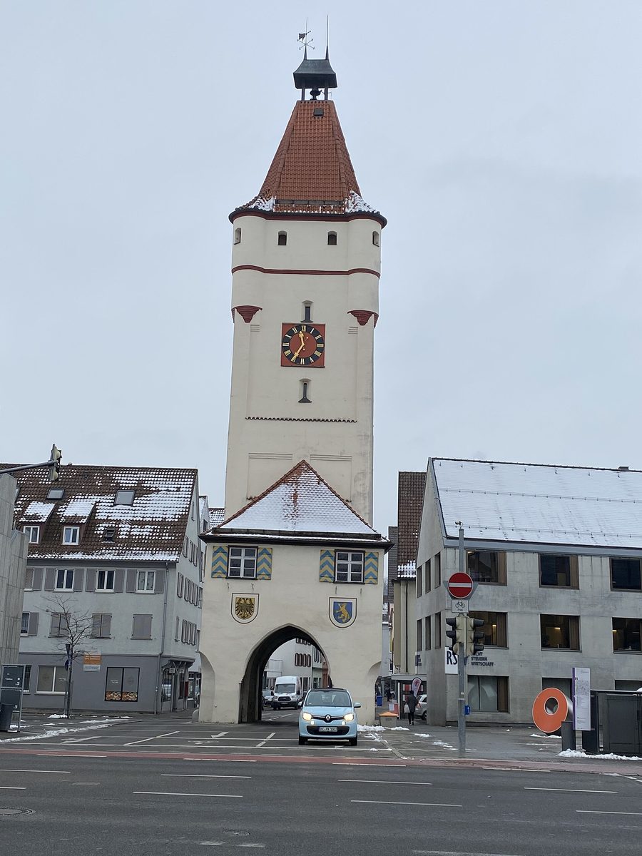 Porta di Ulm innevata a Biberach an der Riß