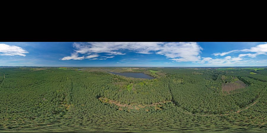 Panoramic view of the Teichgebiet Biehla-Weißig nature sanctuary near Kamenz, Saxony