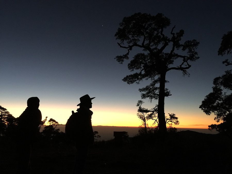Morgenblick vom Nat Ma Taung, auch Mount Victoria genannt, im Chin State in Myanmar