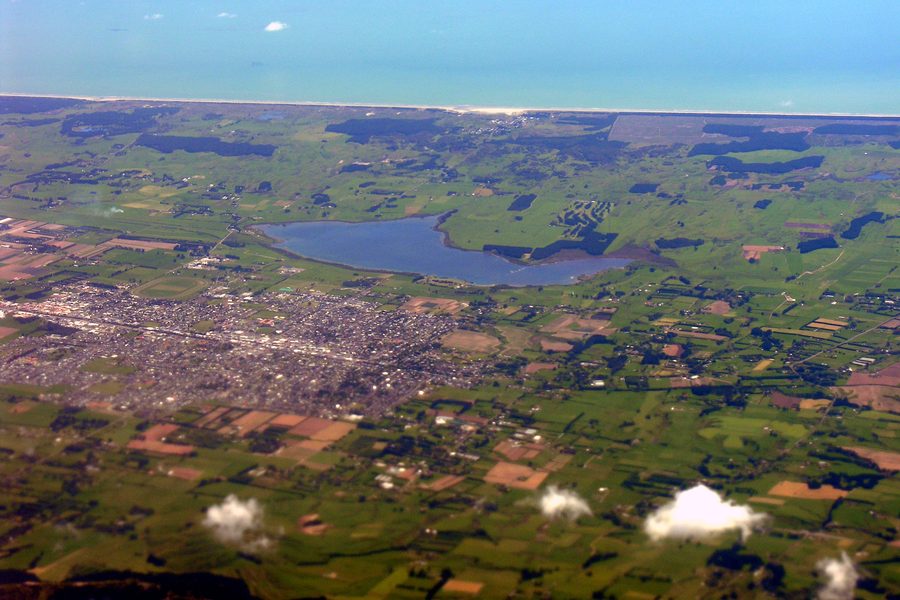Levin e il Lake Horowhenua in Nuova Zelanda