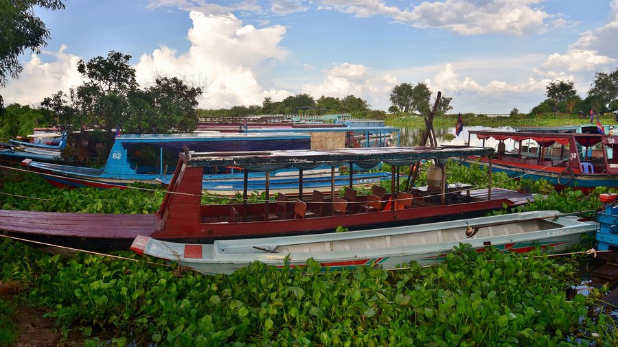 Blick auf den Bereich neben dem Anleger von Kâmpóng Khleang in der Provinz Siem Reap