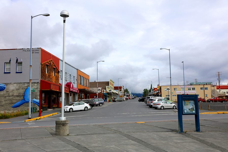 Vista della città di Seward in Alaska