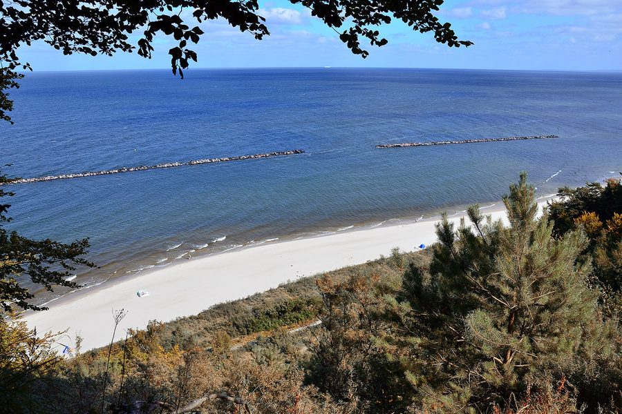 Vista dallo Streckelsberg sul paesaggio costiero presso Koserow a Usedom