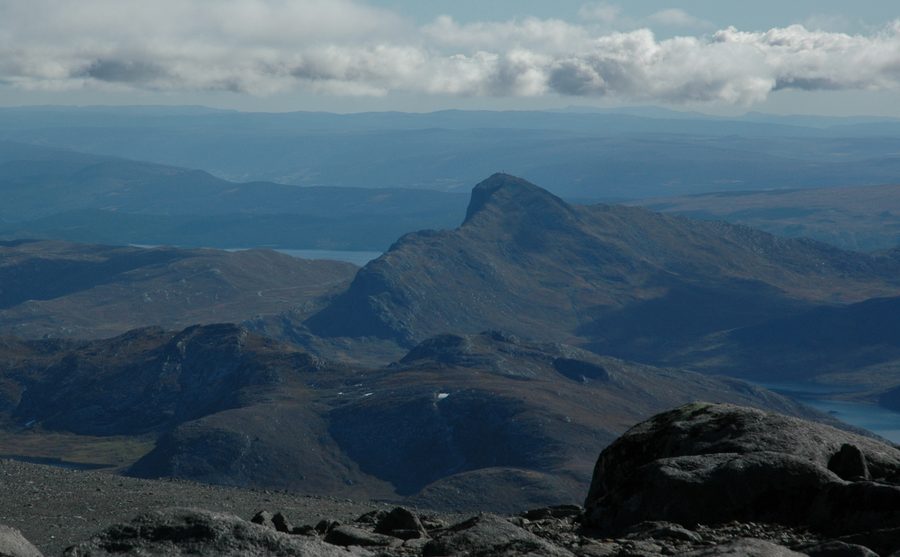 Bitihorn mountain viewed from Rasletind in Norway