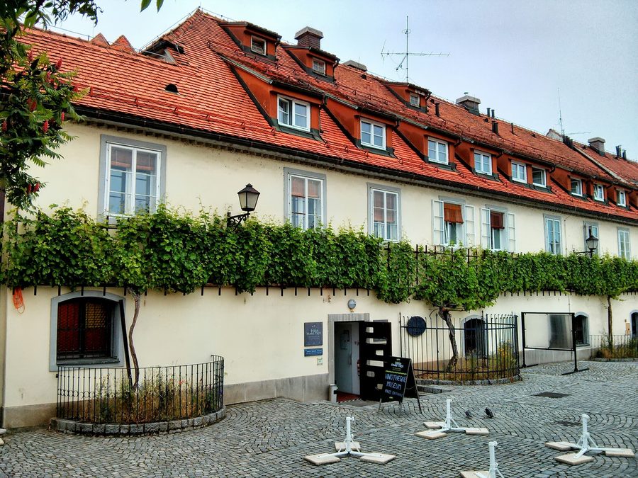 Die Alte Rebe im historischen Viertel Lent in Maribor