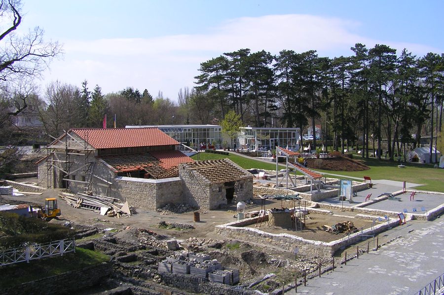 Reconstructed Roman house at the Carnuntum open-air museum in Petronell