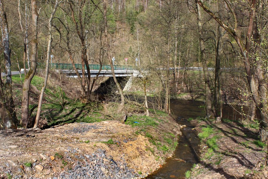 Confluence of Teplá River with Havraní Creek in Krásný Jez