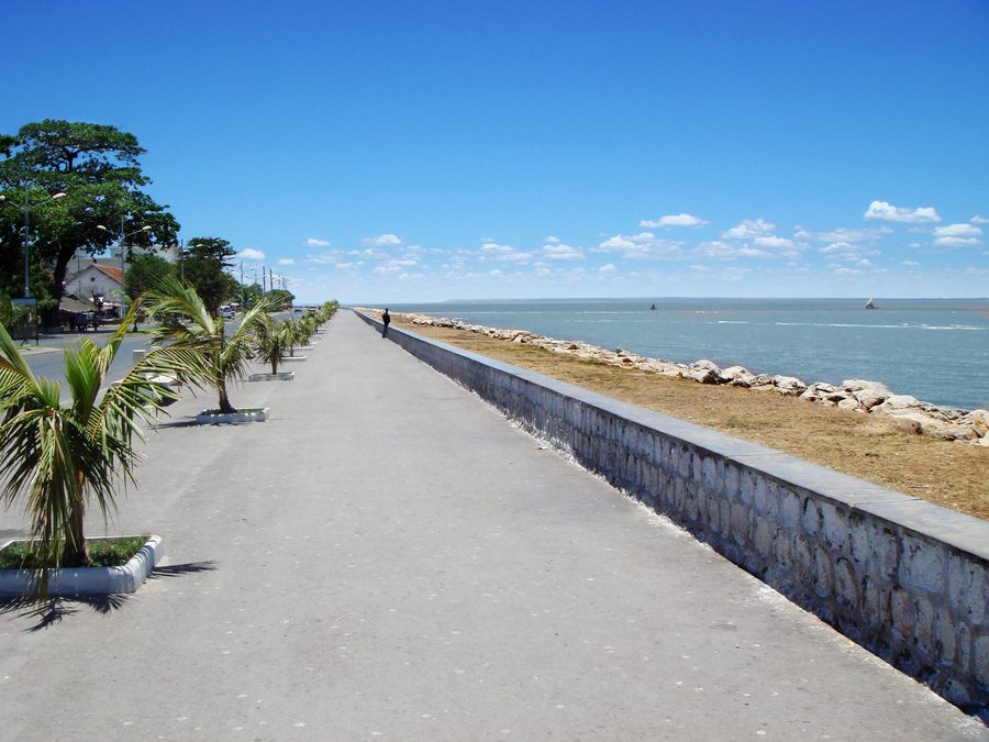 Mahajanga Corniche promenade along the waterfront in Mahajanga, Madagascar