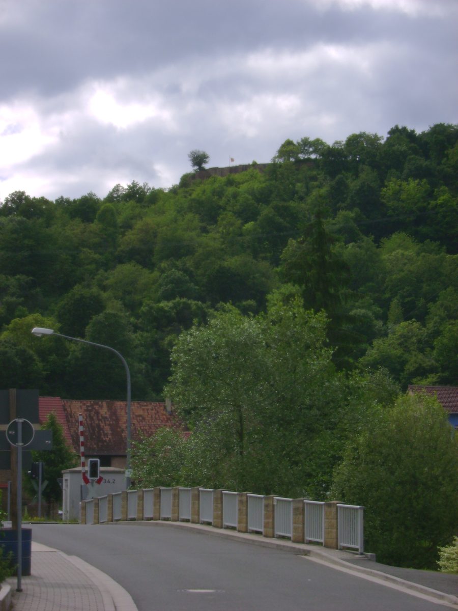 Blick von Mannweiler-Cölln auf die Ruine Randeck