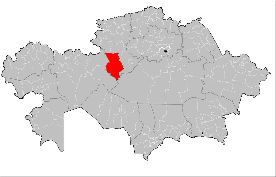Karte des Zhangeldi District in Kasachstan