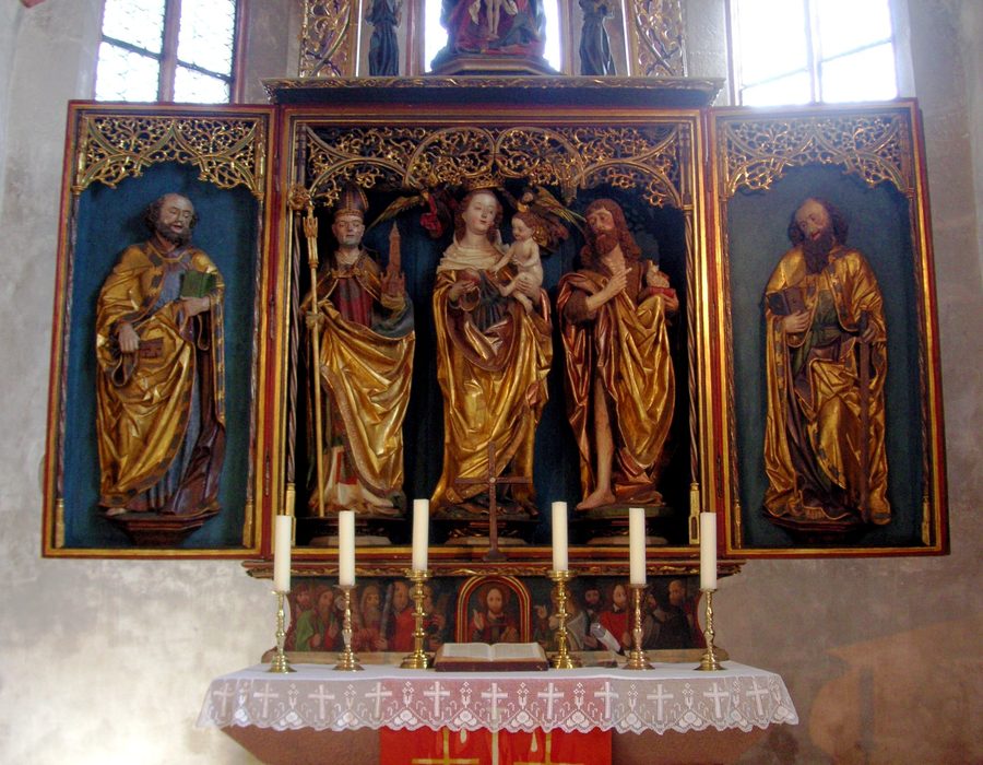 Pala d'altare nella chiesa di San Wolfgang a Puschendorf