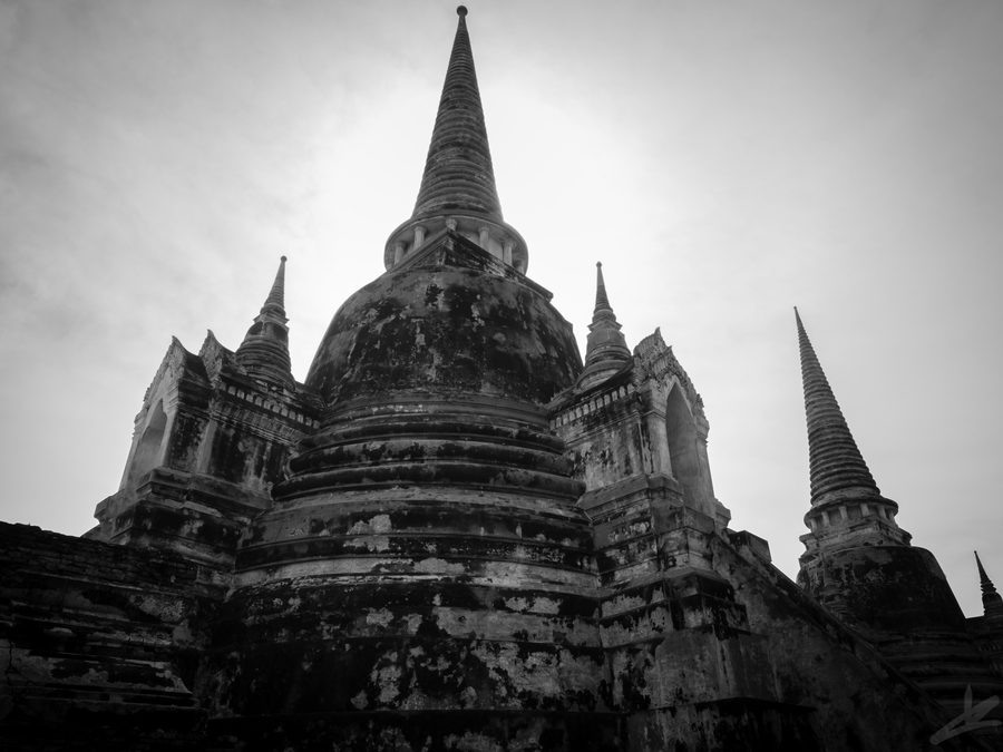Ruinen von Wat Phra Si Sanphet im Ayutthaya Historical Park in Thailand