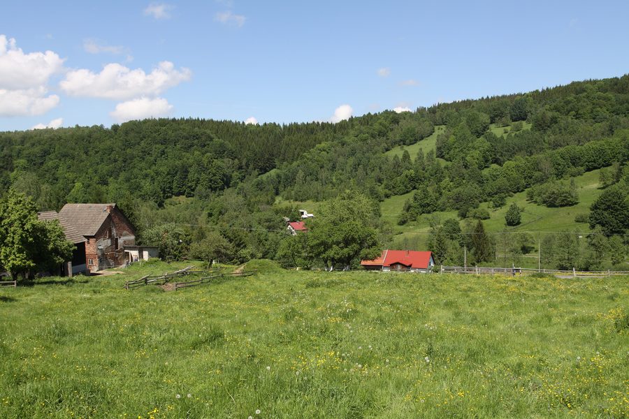 Blick auf Walim in Niederschlesien mit der umliegenden Berglandschaft