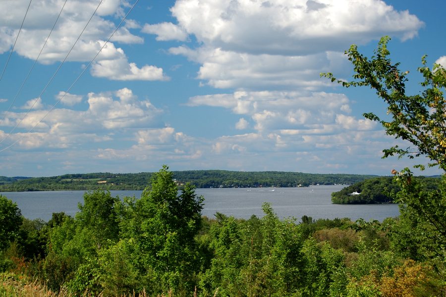 Vista sul Rice Lake presso Gores Landing