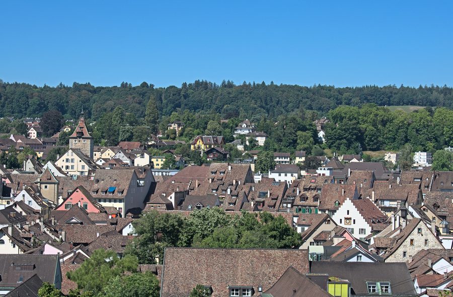 Vista da Rosengarten su Sciaffusa con il Munot