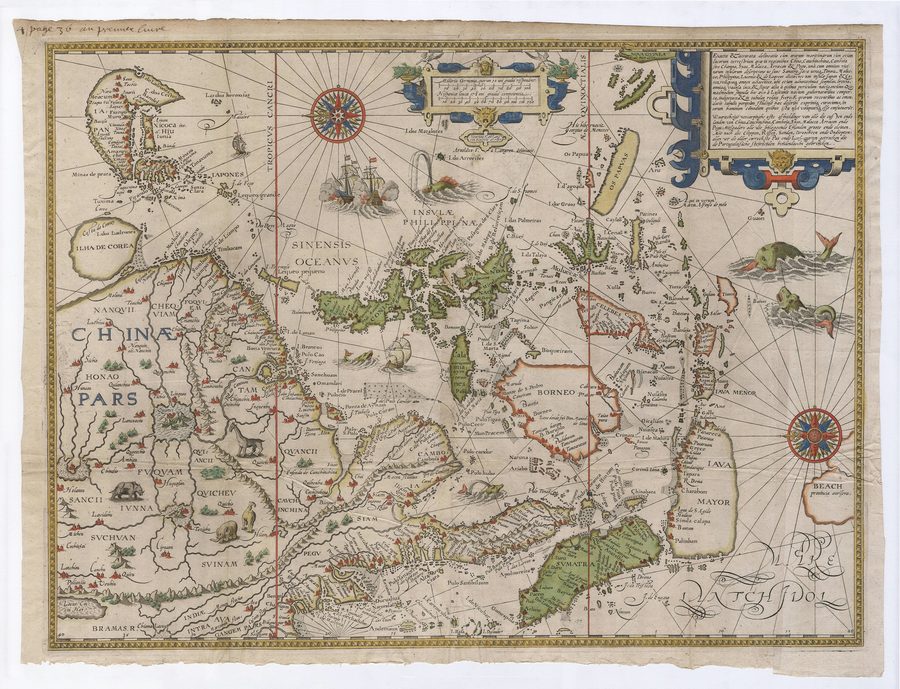 Mappa storica dell’Asia orientale del 1595.