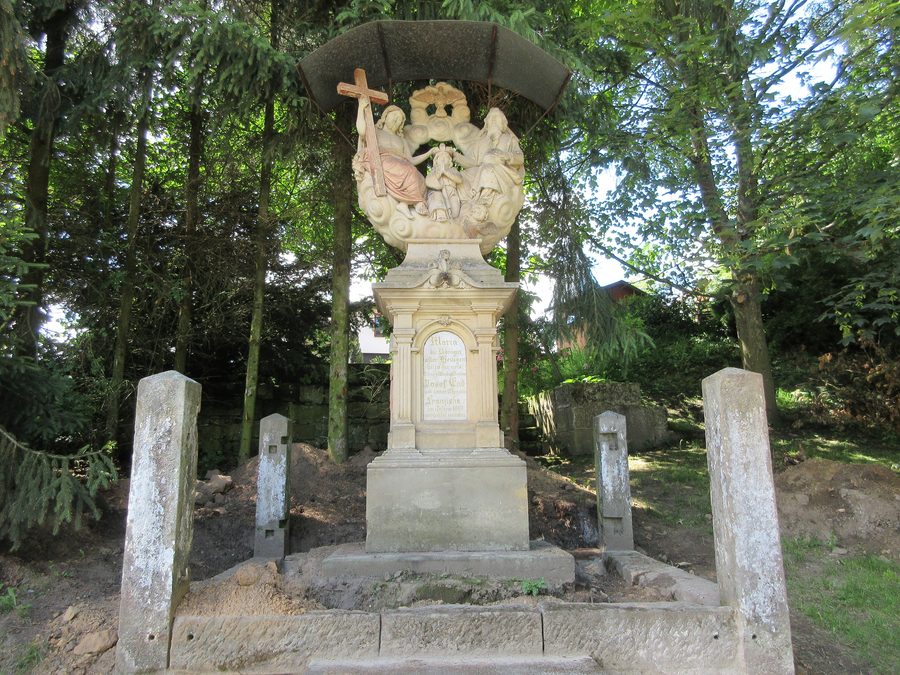 Sculptural group depicting the Coronation of the Virgin Mary in Horní Brusnice, Czech Republic