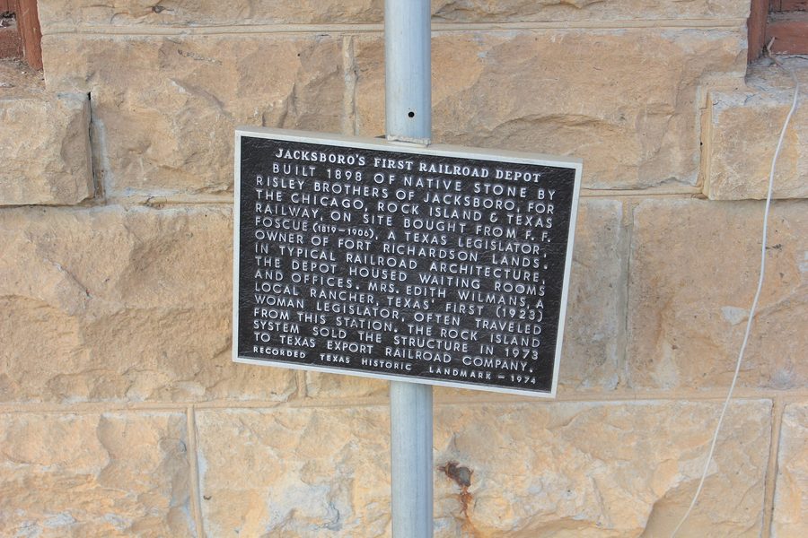 La prima stazione ferroviaria di Jacksboro a Jacksboro, Texas