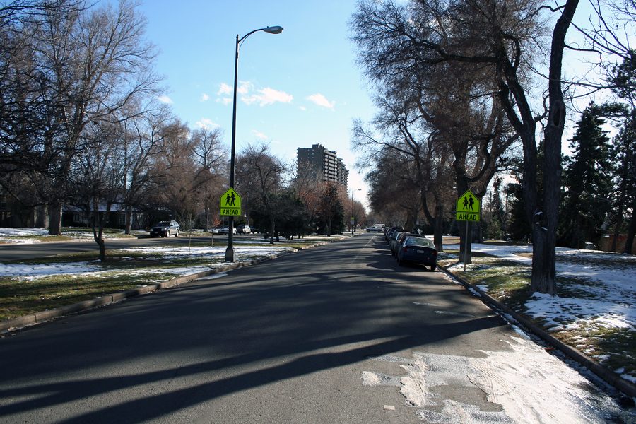 South Marion Parkway in un quartiere storico di Denver, Colorado