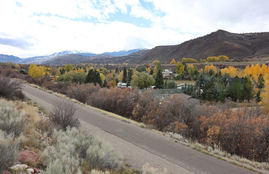 Overlooking Woody Creek, Colorado from a point above the Rio Grande Trail.