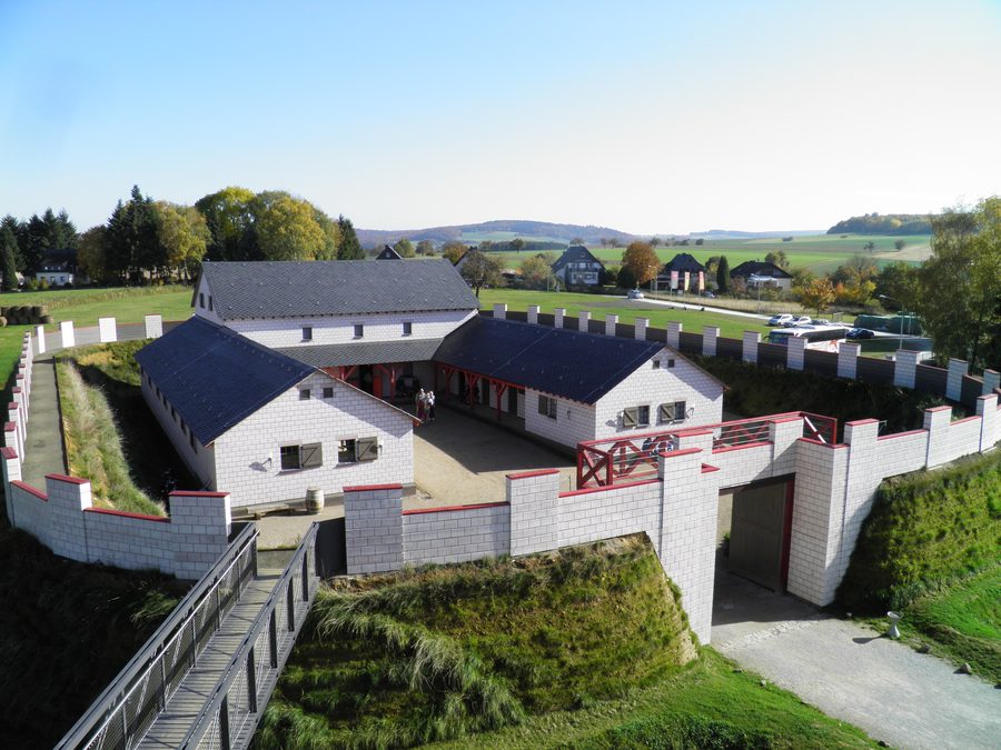 The reconstructed Roman fortlet, Limeskastell Pohl, Limes Germanicus, Germany