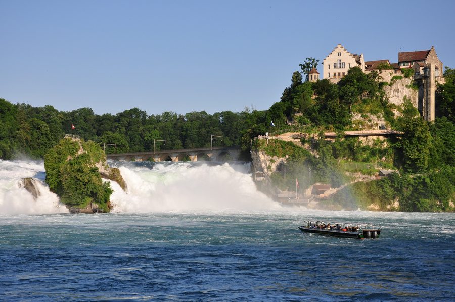 Rhine Falls with Schloss Laufen and the Rhine below