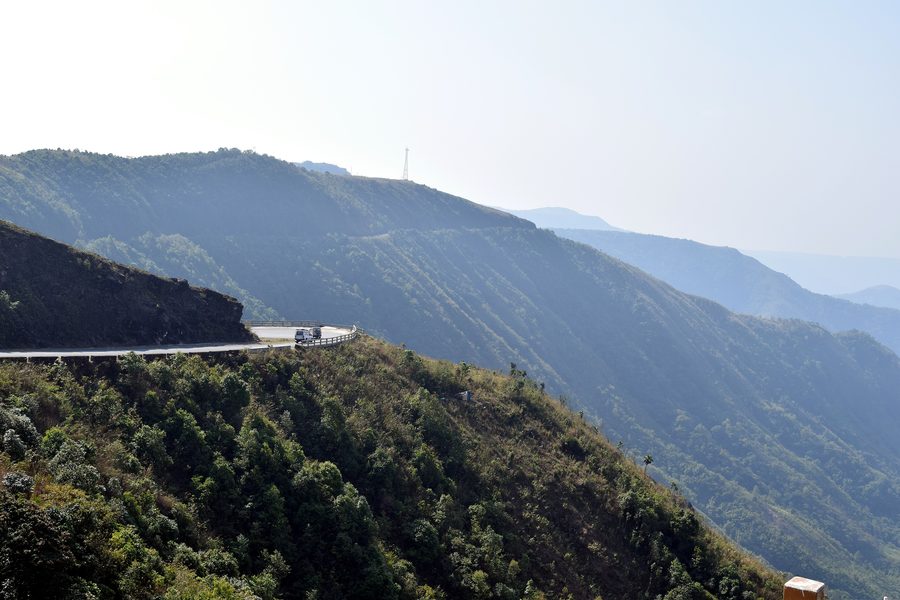 Paesaggio collinare vicino a Shillong nel Meghalaya