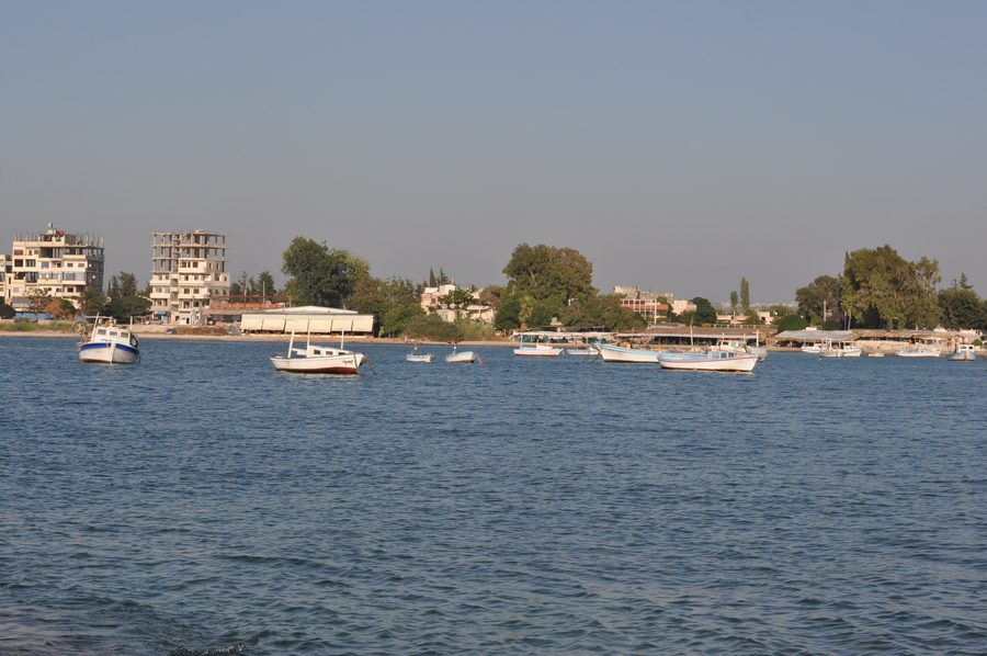 Small fishing boats on the Mediterranean coast near Latakia, Syria.