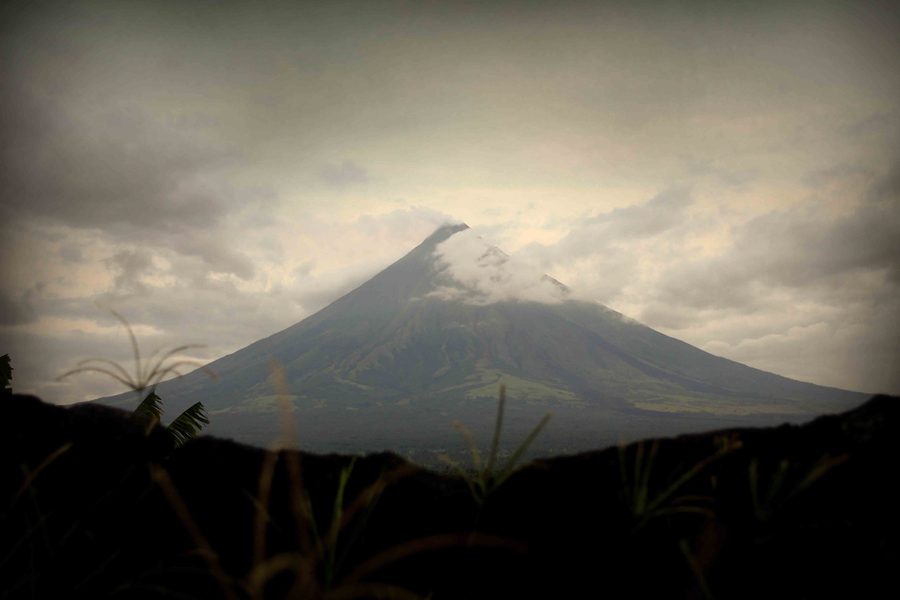 Mayon Volcano rising in the Bicol landscape.