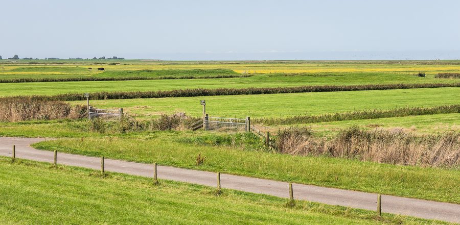 Vista dalla diga verso il Mare di Wadden vicino a Marrum