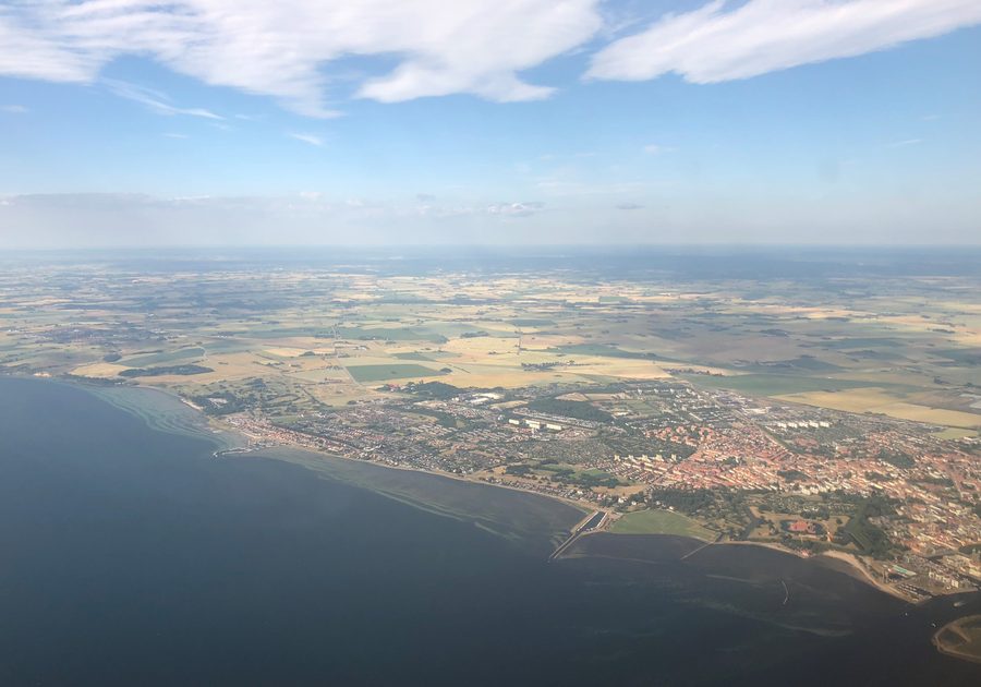Vista aerea su Landskrona, Scania (Skåne), nel sud-ovest della Svezia