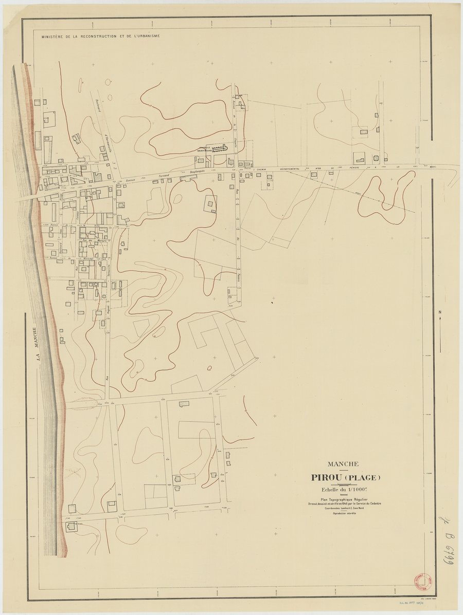 File:Manche. Pirou (Plage). 1 - 1.000. Plan topographique régulier - dressé... par le Service du Cadastre - btv1b532649330.jpg