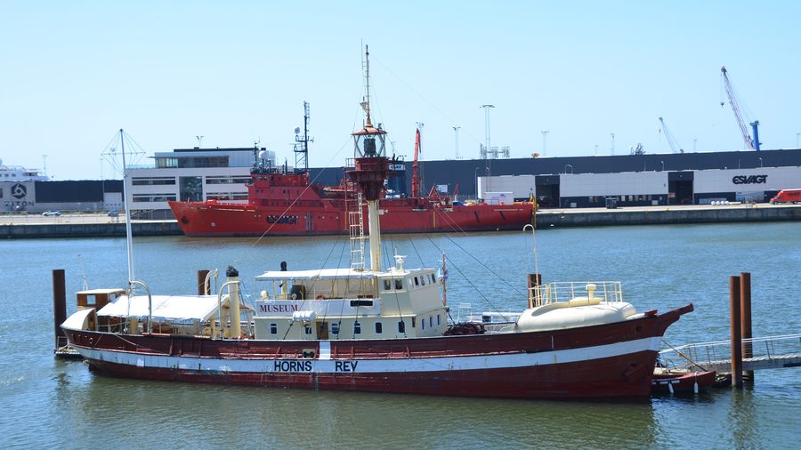 Historisches Feuerschiff Horns Rev im Dokhavn von Esbjerg