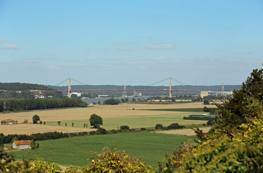 Marais Vernier e il ponte di Tancarville sulla Senna