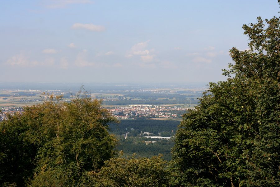 Blick von Burg Frankenstein über Mühltal in Hessen