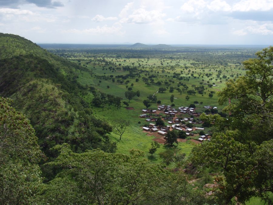 Berglandschaft der Atakora-Region bei Batia im Norden Benins