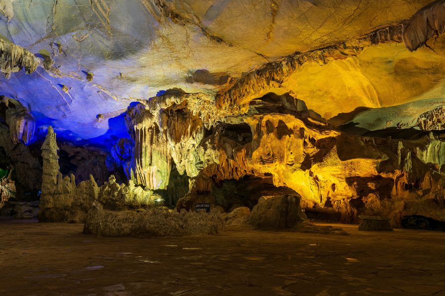 View inside the caves at Động Nhị Thanh, Lạng Sơn, Vietnam