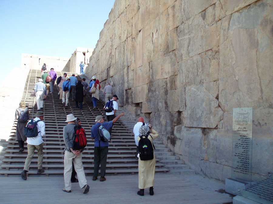 Ancient stone ruins at Persepolis in Iran.