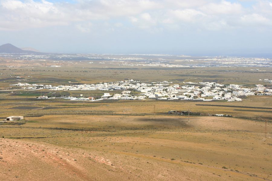 Vista da Montaña Bermeja verso Guime, San Bartolomé, Lanzarote