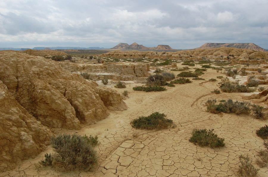 Landschaftspanorama der Bardenas Reales in Navarra, Spanien
