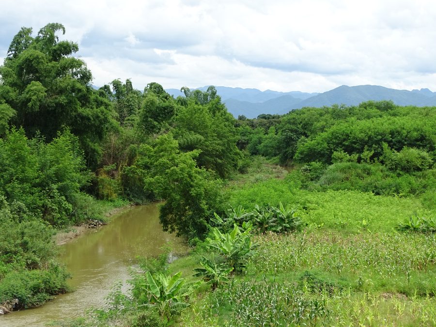 Ländliche Landschaft am Stadtrand von Điện Biên Phủ in Vietnam